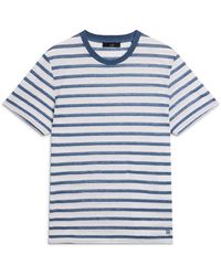 dunhill - Linen-Cotton Stripe T-Shirt - Lyst