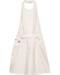 Prada - Denim Halterneck Mini Dress - Lyst
