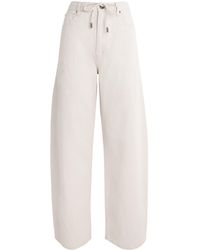FRAME - Drawstring Off-Duty Mid-Rise Straight Jeans - Lyst