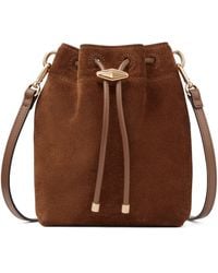 Jimmy Choo - Cinch Mini Suede Top-Handle Bucket Bag - Lyst