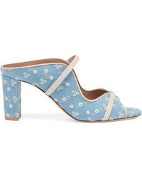Malone Souliers - Floral Denim Norah Heeled Sandals 70 - Lyst