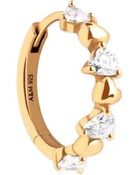 Astrid & Miyu - Plated Heart Cluster Single Hoop Earring - Lyst