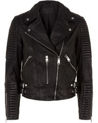AllSaints Estella Leather Biker Jacket - Black