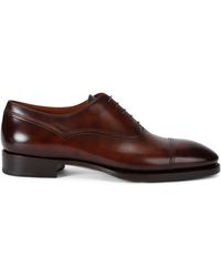 Santoni - Leather Oxford Shoes - Lyst