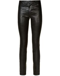 PAIGE Hoxton High-waist Stretch Leather Jeans - Black
