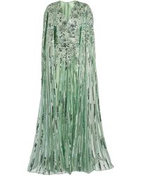 Elie Saab - Embroidered Sequinned V-neck Gown - Lyst