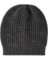 Brunello Cucinelli - Silk-Cashmere Embellished Beanie - Lyst