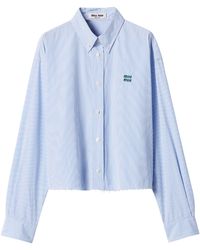 Miu Miu - Cotton Poplin Pinstripe Shirt - Lyst