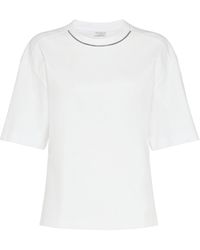 Brunello Cucinelli - Monili-trim T-shirt - Lyst