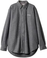 Miu Miu - Fleece Logo Shirt - Lyst