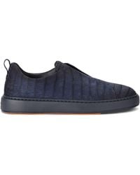 Santoni - Crocodile Leather Clean Icon Sneakers - Lyst