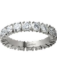 Cartier - Medium Platinum And Diamond Destinée Ring - Lyst