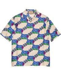 Gucci - Silk 3d Gg Print Shirt - Lyst