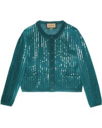 Gucci - Mohair-silk Sequinned Cardigan - Lyst