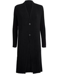 Issey Miyake - Hatching Pleats Longline Coat - Lyst