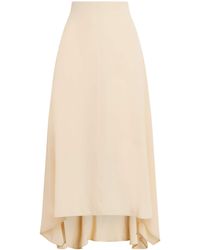 Ami Paris - Cotton-Linen Godet Midi Skirt - Lyst