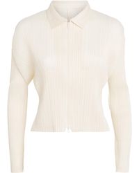 Pleats Please Issey Miyake - Monthly Colors August Zip-Up Cardigan - Lyst