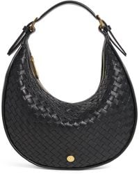 Harrods - Small Leather Woven Crescent Shoulder Bag - Lyst