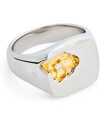 Tom Wood - Large Sterling, And Diamond Mined Ring - Lyst