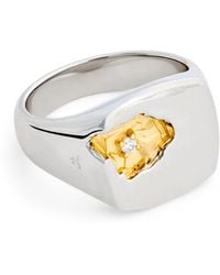 Tom Wood - Large Sterling, And Diamond Mined Ring - Lyst