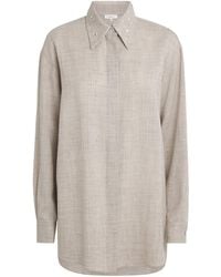 Lafayette 148 New York - Wool-Silk-Linen Embellished Shirt - Lyst
