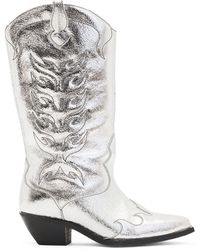 AllSaints - Leather Dolly Cowboy Boots 60 - Lyst