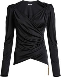 Balmain - Jersey Draped Top - Lyst