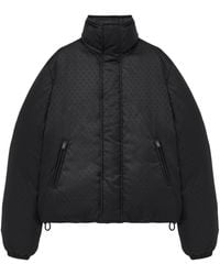 McQueen - Skull Jacquard Puffer Jacket - Lyst