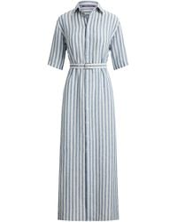 Ralph Lauren - Carol Striped Linen Day Dress - Lyst