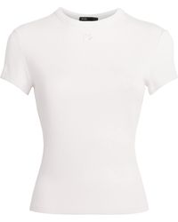 Maje - Stretch-Cotton Ribbed T-Shirt - Lyst
