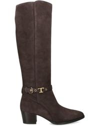Tod's - Suede Gomma Knee-High Boots 50 - Lyst
