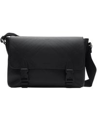 Burberry - Leather Embossed Messenger Bag - Lyst
