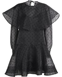 Ganni - Organza Polka-Dot Mini Dress - Lyst