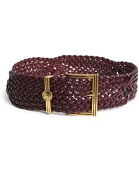 Etro - Leather Woven Coin Buckle Belt - Lyst
