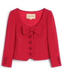 Valentino - Virgin Wool-Blend Bow Blazer - Lyst