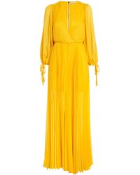Alice + Olivia - Nya Pleated Chiffon Maxi Dress - Lyst