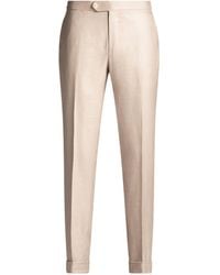 Isaia - Silk And Cashmere Tailored Trousers - Lyst