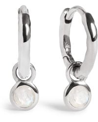 Monica Vinader - Sterling And Moonstone June Birthstone Huggie Earrings - Lyst