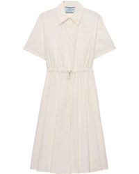 Prada - Cotton-Blend Technical Midi Dress - Lyst