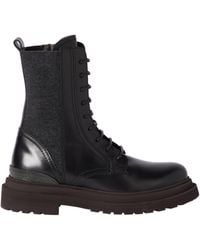 Brunello Cucinelli - Leather Monili Ankle Boots - Lyst