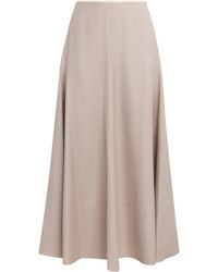 Agnona - Satin-Trim A-Line Midi Skirt - Lyst