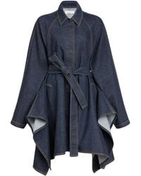 Alaïa - Panelled Belted Denim Jacket - Lyst