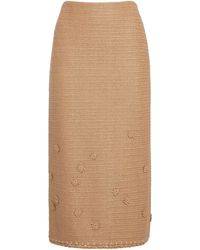 Lafayette 148 New York - Faux Raffia Embellished Midi Skirt - Lyst