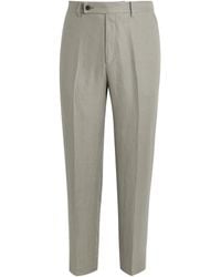 Corneliani - Virgin Wool-Linen Tailored Trousers - Lyst