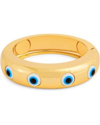 Timeless Pearly - Gold-plated Evil Eye Bangle - Lyst
