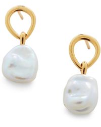 Monica Vinader - Vermeil And Keshi Pearl Nura Drop Earrings - Lyst