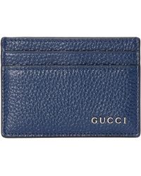 Gucci - Grained Leather Logo Card Holder - Lyst
