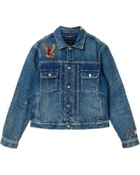 AllSaints - Exile Patch Denim Jacket - Lyst