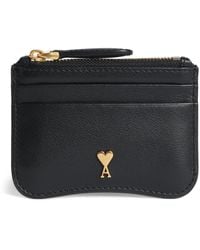 Ami Paris - Leather Paris Zipped Card Holder - Lyst