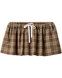Miu Miu - Wool Plaid Mini Skirt - Lyst